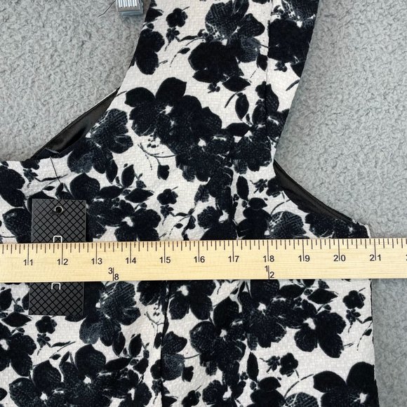 New City Chic Double Take Faux 2 Piece Floral Cocktail Dress Black White M - Picture 7 of 12